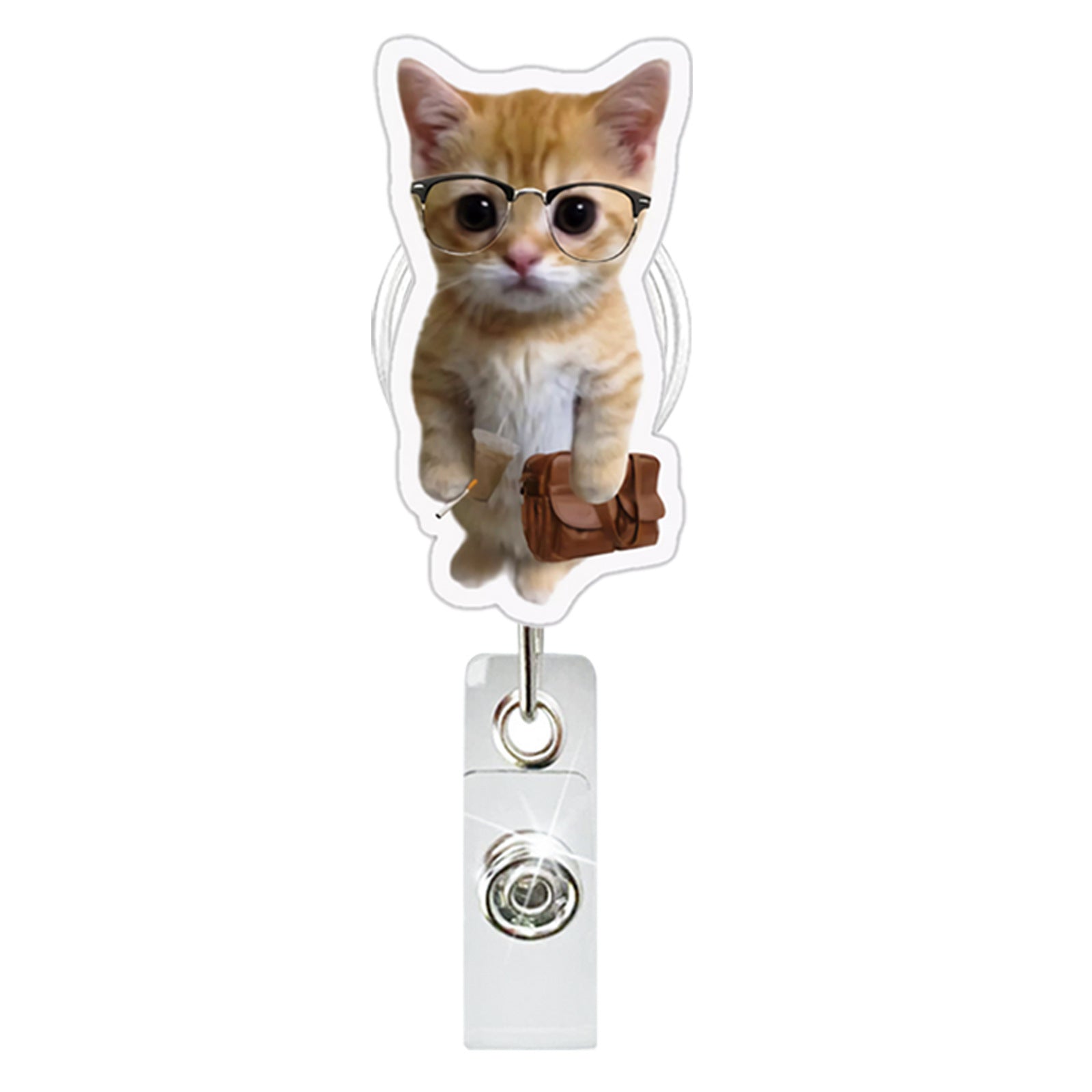 Wholesale Acrylic Retractable Badge Reel Doctor Nurse Keychain Card Easy Pull-up Buckle